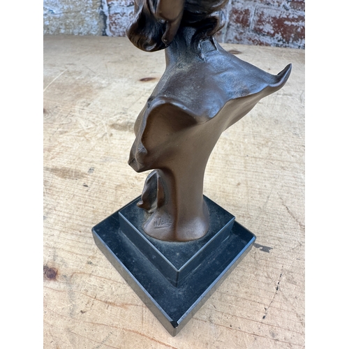 375 - Cold Cast Bronze Art Nouveau Female Bust after Henri Jacobs