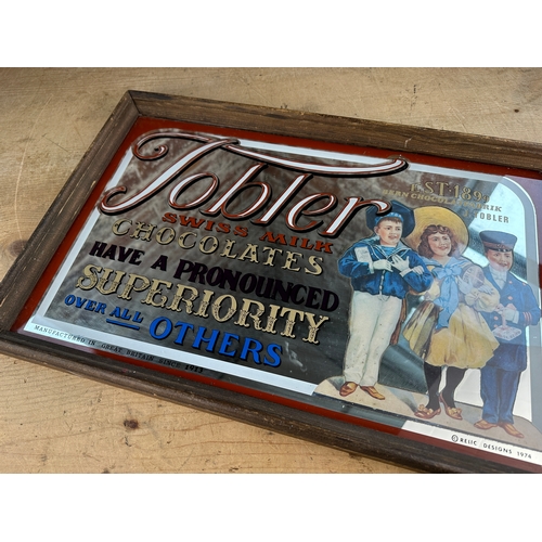 379 - Vintage Reproduction 'Tobler' Advertising Mirror by Relic Designs 1974