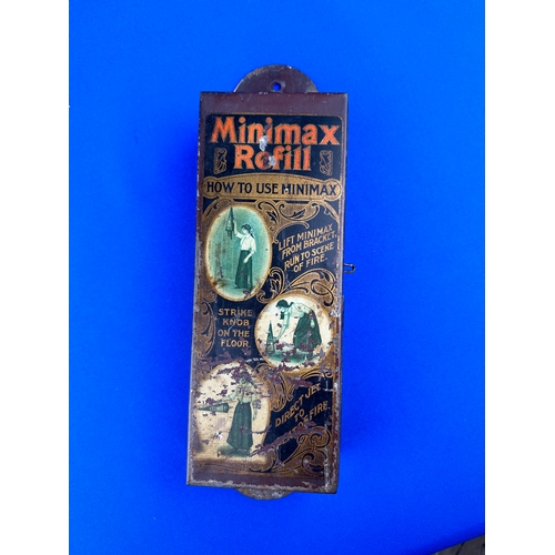 386 - Mini-Max Fire Extinguisher Refill Tinplate Box circa 1910