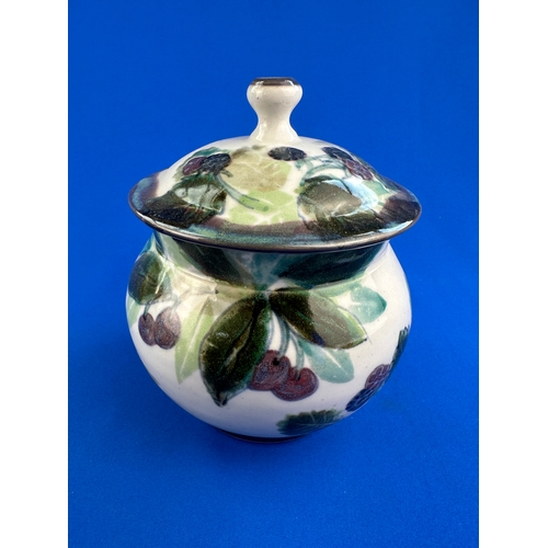 548 - Highland Stoneware Scotland, Hand Painted Lidded Jar.