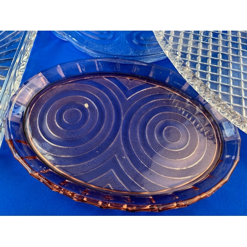 592 - Group of Vintage Glass Dressing Table Trays