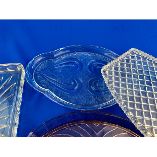 592 - Group of Vintage Glass Dressing Table Trays