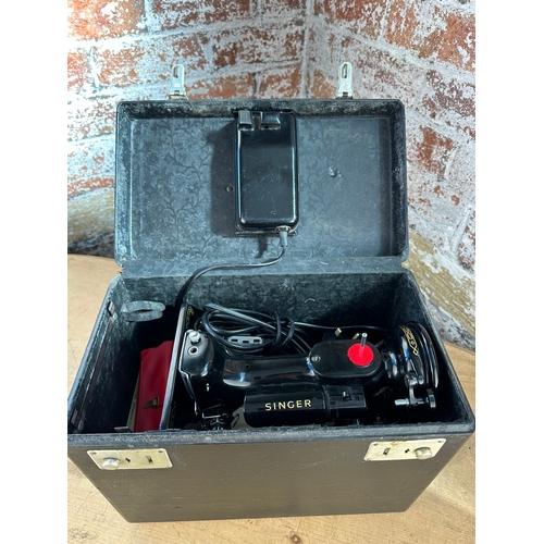 352 - Singer 222k Portable Featherweight Sewing Machine with Accessories in Great Working Order