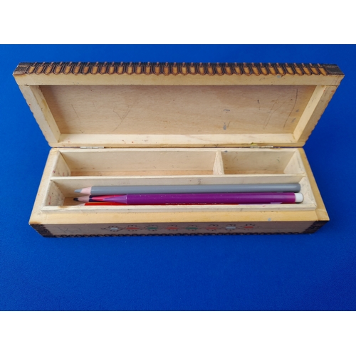 347 - 2 Vintage Wooden Pencil Cases