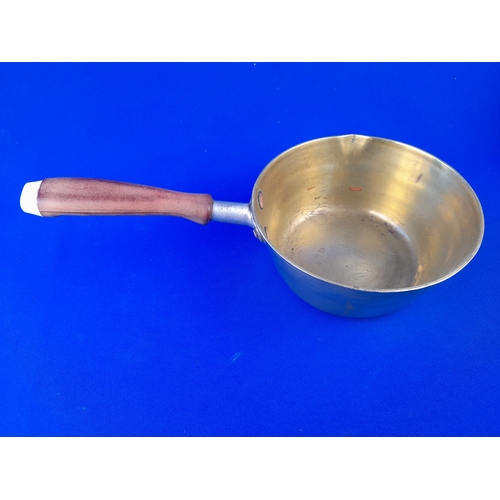 354 - Copper and Brass Saucepans and Cast Iron Trivet