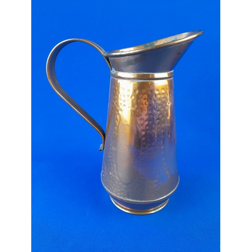 355 - Group of 4 Copper Jugs with Brass Detail