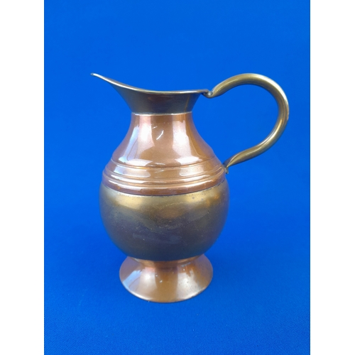 355 - Group of 4 Copper Jugs with Brass Detail