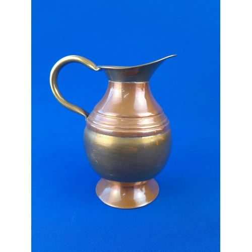 355 - Group of 4 Copper Jugs with Brass Detail