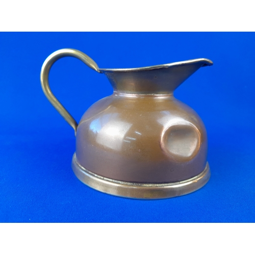 355 - Group of 4 Copper Jugs with Brass Detail