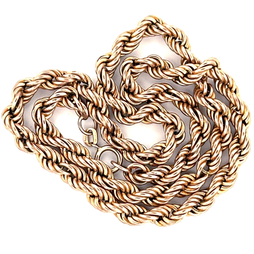 38 - 9ct Gold Rope Chain 16