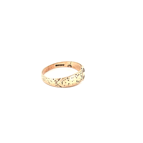 44 - 9ct Gold Buckle Ring size L - 1.59g