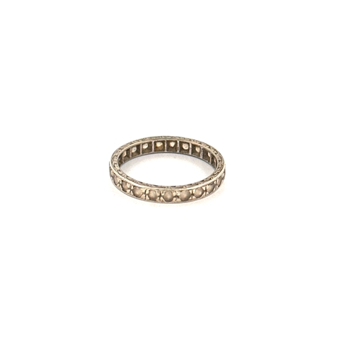 49 - 9ct Gold Eternity Ring set with 23 Natural White Sapphires size N - 1.96g with Insurance Certigicate