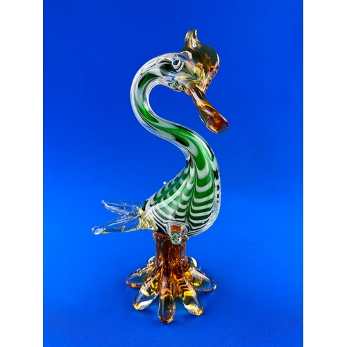 595 - 1970's Murano Glass, Sommerso Style Bird