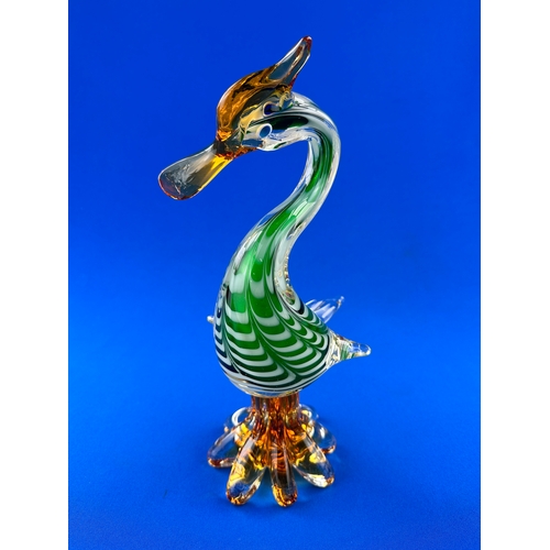 595 - 1970's Murano Glass, Sommerso Style Bird