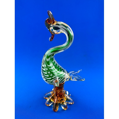 595 - 1970's Murano Glass, Sommerso Style Bird