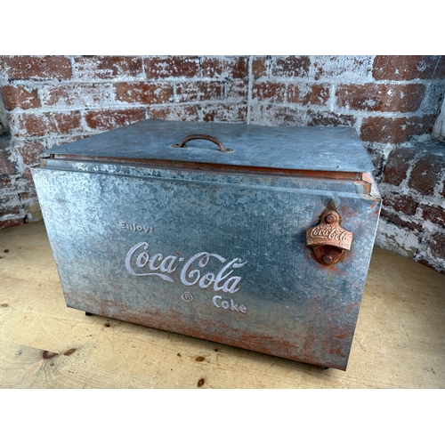 336 - Large Galvanised Coca-Cola Cool Box