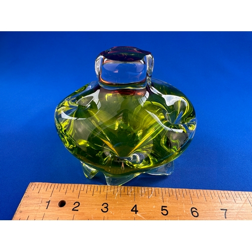 607 - Vintage Czech Art Glass Ashtray possibly Hospodka