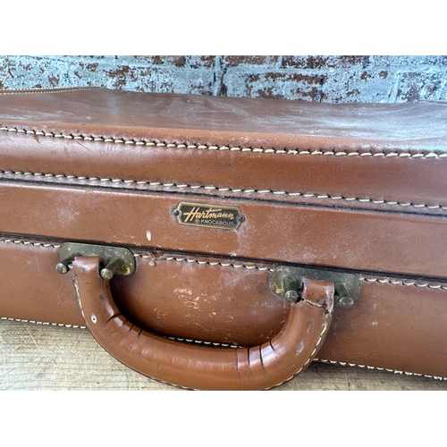 329 - Vintage Leather Hartmann Suitcase