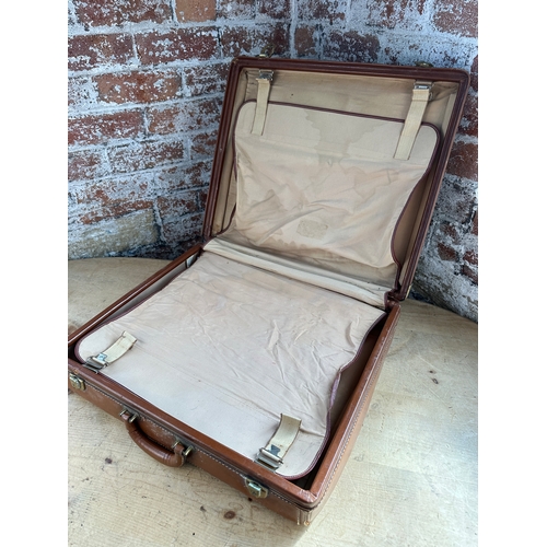 329 - Vintage Leather Hartmann Suitcase