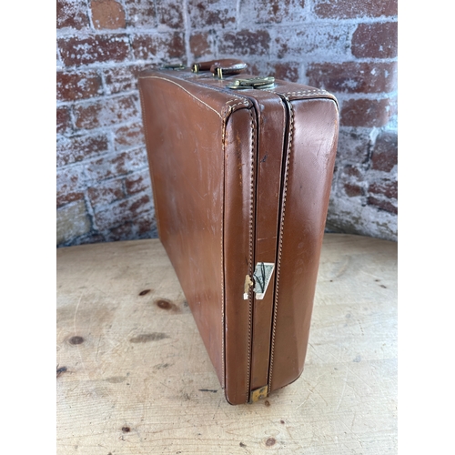 329 - Vintage Leather Hartmann Suitcase