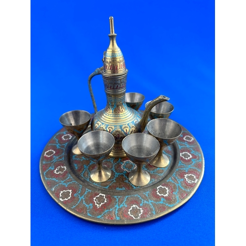 331 - Small Eastern Brass Coffee Set