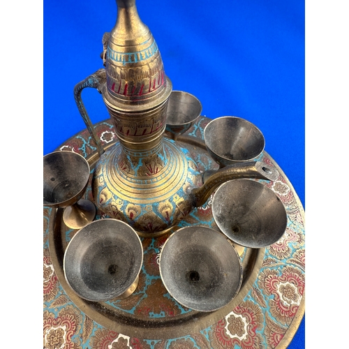 331 - Small Eastern Brass Coffee Set