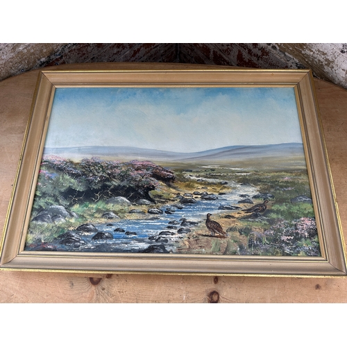 653 - Stanley Dollimore Oil on Canvas - Pateley Bridge Moors