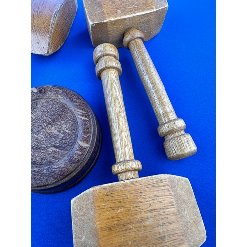 322 - Group of Gavels & Blocks including Masonic