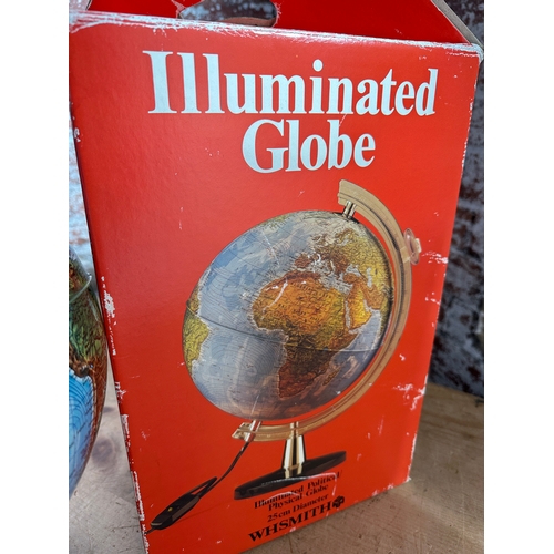 326 - Vintage WHSmiths Illuminated Globe with box & instructions