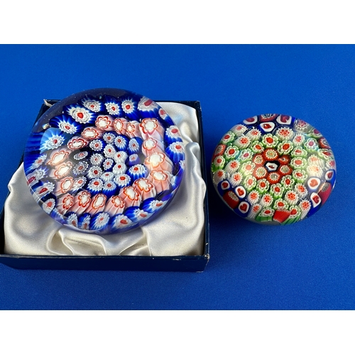 602 - Two Millefiori Paperweights