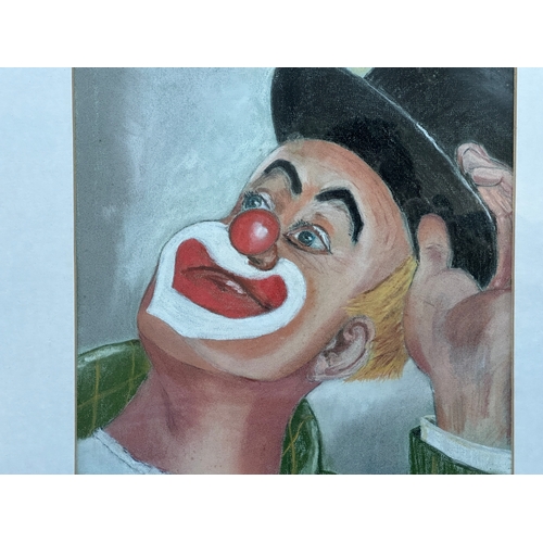 662 - original Pastel Clown Portrait 'Ha-Ha The Clown' by Jerry Jay