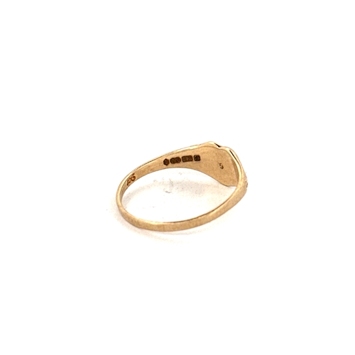 60 - 9ct Gold Heart Ring set with Small Diamond size I, .85g