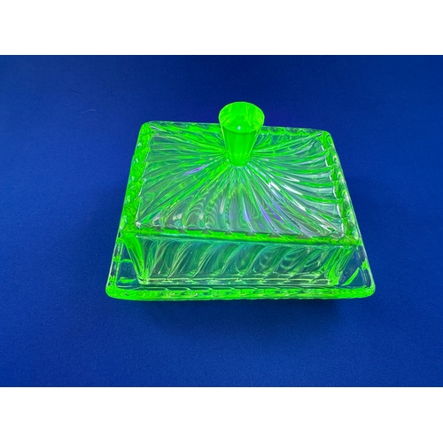 600 - Uranium Glass Butter Wedge