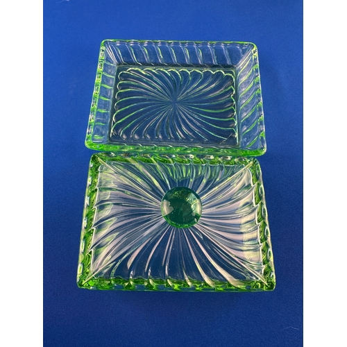 600 - Uranium Glass Butter Wedge