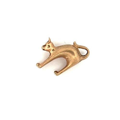 75 - Nine Carat Gold Cat Charm, Birmingham 1997, 1.1g