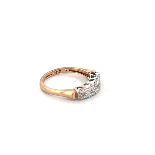 81 - Nine Carat Gold & Diamond Ring. Full London Hallmarks, Size K1/2. 2.3g