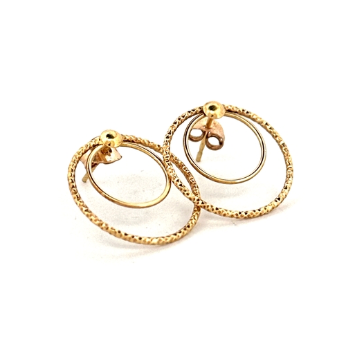 92 - Pair of Nine Carat Gold Earrings 1.3g