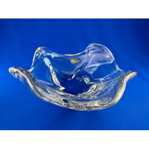 612 - Large Daum - France, Crystal Glass Centerpiece Dish