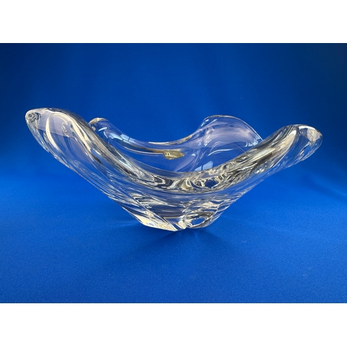 612 - Large Daum - France, Crystal Glass Centerpiece Dish