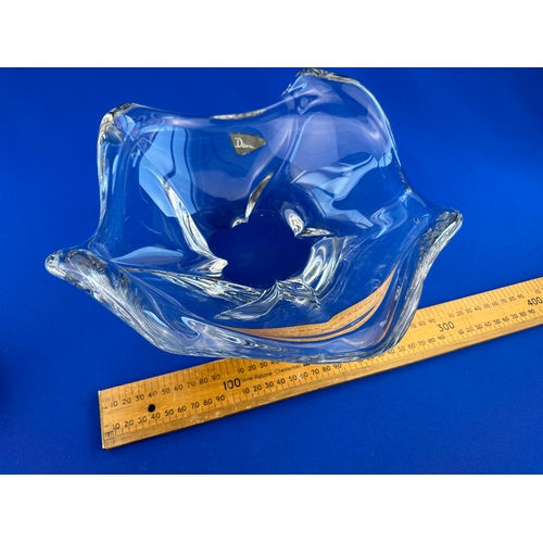 612 - Large Daum - France, Crystal Glass Centerpiece Dish