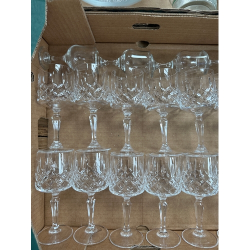 Set of 12 Crystal Drinking Glasses with other Glass Items including