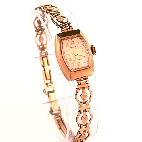 13 - Ladies 9 Carat Gold Cased Watch with Rolled Gold Strap - ticking