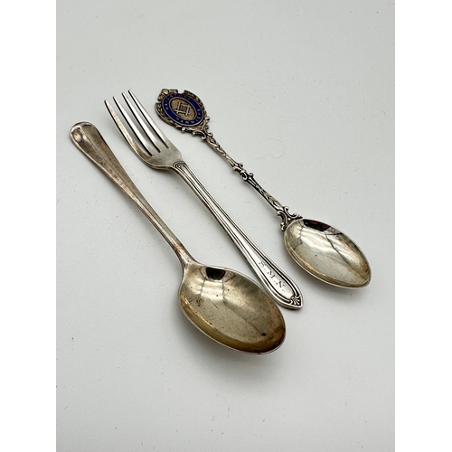 6 - Hallmarked Silver Spoons & Christening Fork 64g