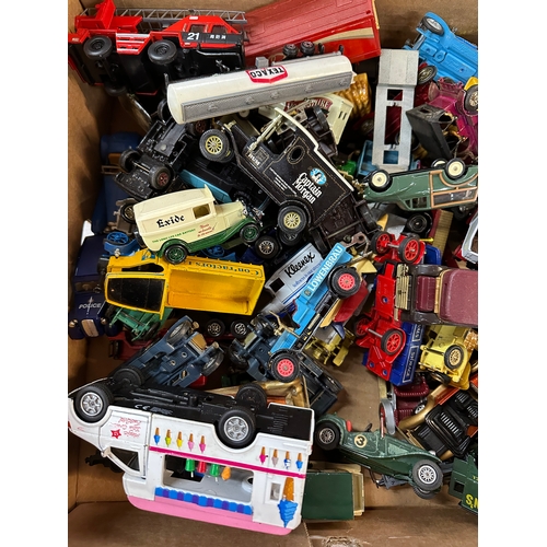Box of Play Worn Vintage Diecast Cars & Vehicles