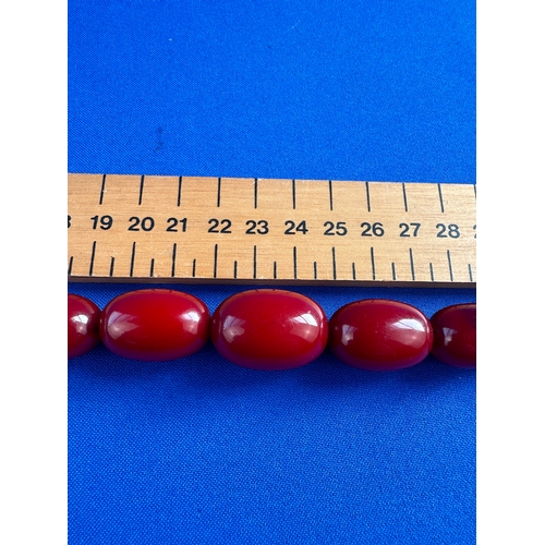 32 - Cherry Amber Bakelite Graduated Bead Necklace - 42.5g - 45cm Long