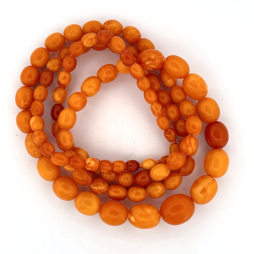 34 - Butterscotch Amber Graduated Bead Necklace, 100cm approximate length - 46g