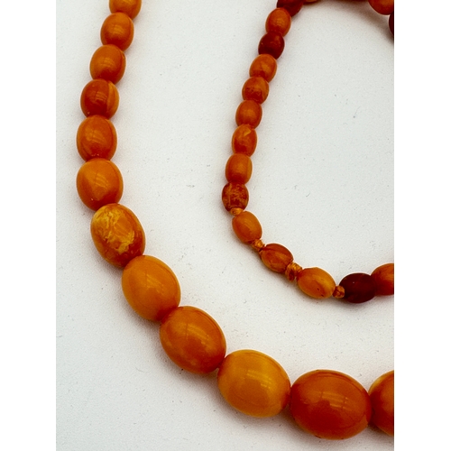 34 - Butterscotch Amber Graduated Bead Necklace, 100cm approximate length - 46g