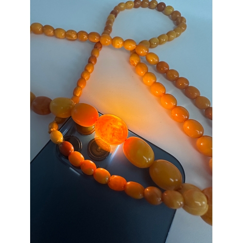 34 - Butterscotch Amber Graduated Bead Necklace, 100cm approximate length - 46g