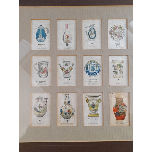 537 - Framed Set of Silk Ceramics Cigarette Cards