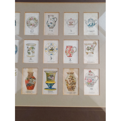 537 - Framed Set of Silk Ceramics Cigarette Cards